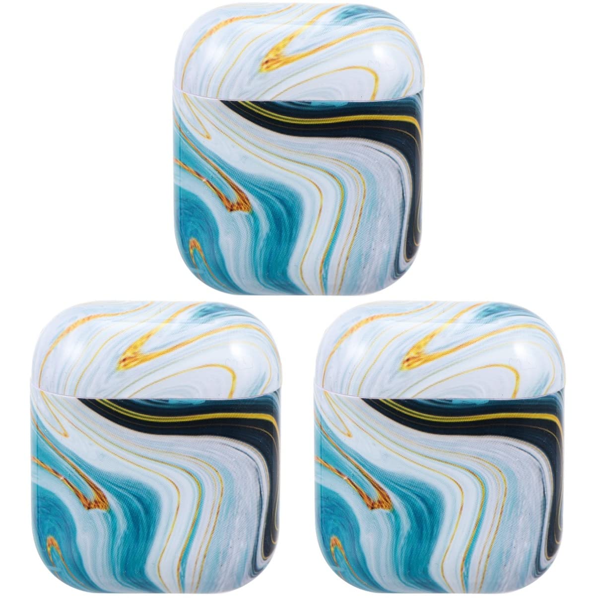 Gatuida 3-Pack Marble Pattern Wireless Earbuds Case Cover - Protective Shell for AirPods Pro/1/2/3, Galaxy Buds & More (Pink/White/Black) - Gym, Travel & Daily Use Accessories