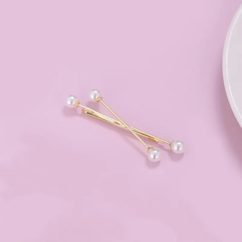 Elegant Pearl Cross Hair Clip for Women - Trendy Decorative Hair Accessories for Girls, Perfect for Parties, Weddings & Special Occasions