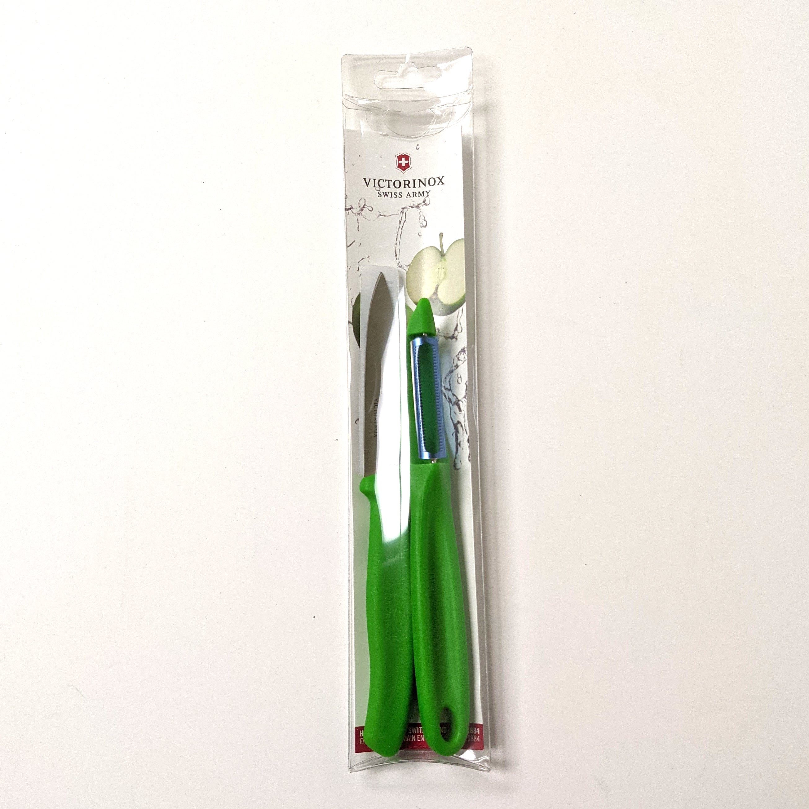 Victorinox Swiss Classic Paring Knife & Vegetable Peeler Set with Green Handle - Perfect for Kitchen, Cooking, and Food Prep