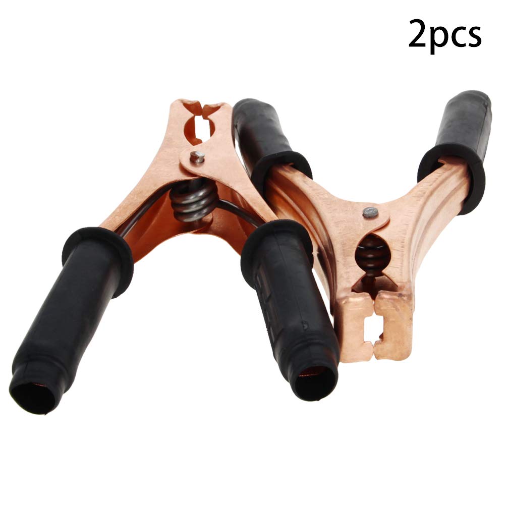 2Pcs 200A Heavy-Duty Insulated Alligator Clips Battery Cable Clamps - Automotive Battery Charger Clips for Car, Boat, RV & Marine Applications - Electrical Test Clamps for Jump Starting & Power Connections (Black) by Aicosineg - Perfect for Emergency Jump Starts, Battery Maintenance & DIY Electrical Projects