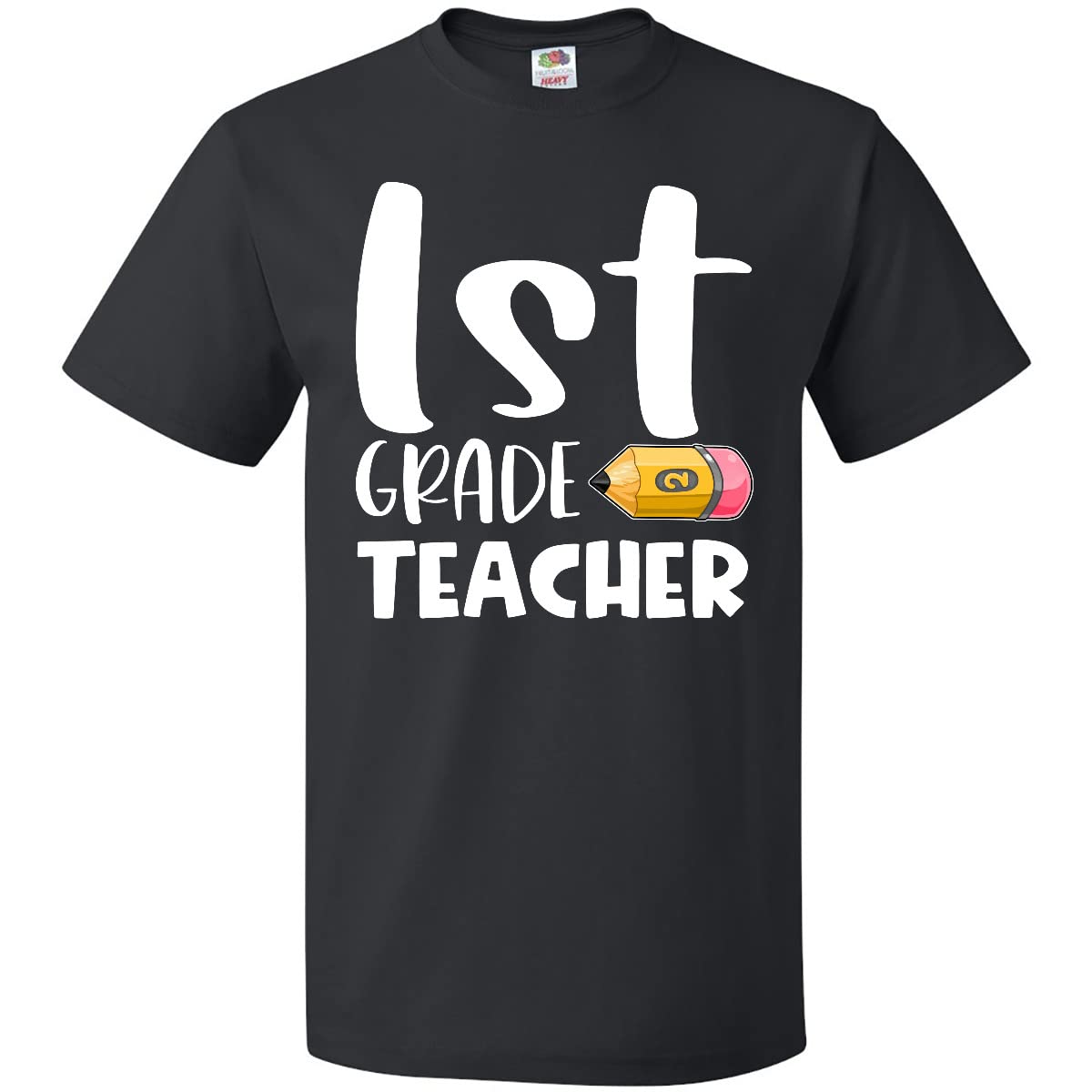Inktastic First Grade Teacher Pencil Graphic T-Shirt - Fun & Comfortable Teaching Apparel for Educators & School Staff