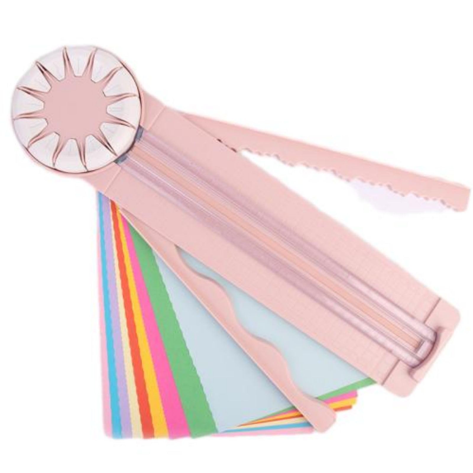 12-in-1 Multifunctional Paper Trimmer & Edge Cutter Machine - Perfect for Scrapbooking, Photo Cards, Gift Wrapping & DIY Crafts (Pink) | Precision Cutting Tool for Paper Crafts & Creative Projects