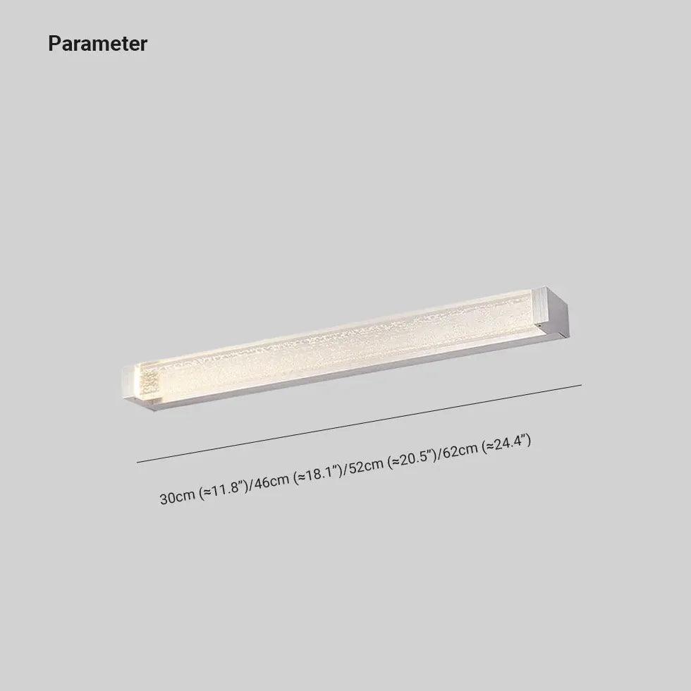 Rectangular White Crystal LED Bathroom Wall Lights - Modern Vanity Mirror Lighting for Bathroom, Bedroom & Makeup Area