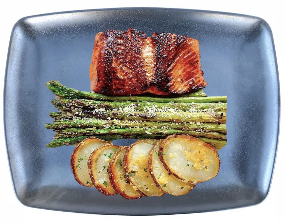 Premium Black Melamine Rectangular Plates - 14.75