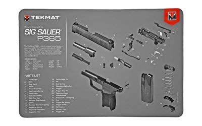 Sig Sauer P365 Gun Cleaning Mat - Non-Slip, Durable TekMat for Firearm Maintenance | Perfect for Gun Cleaning, Range Days & Firearm Storage