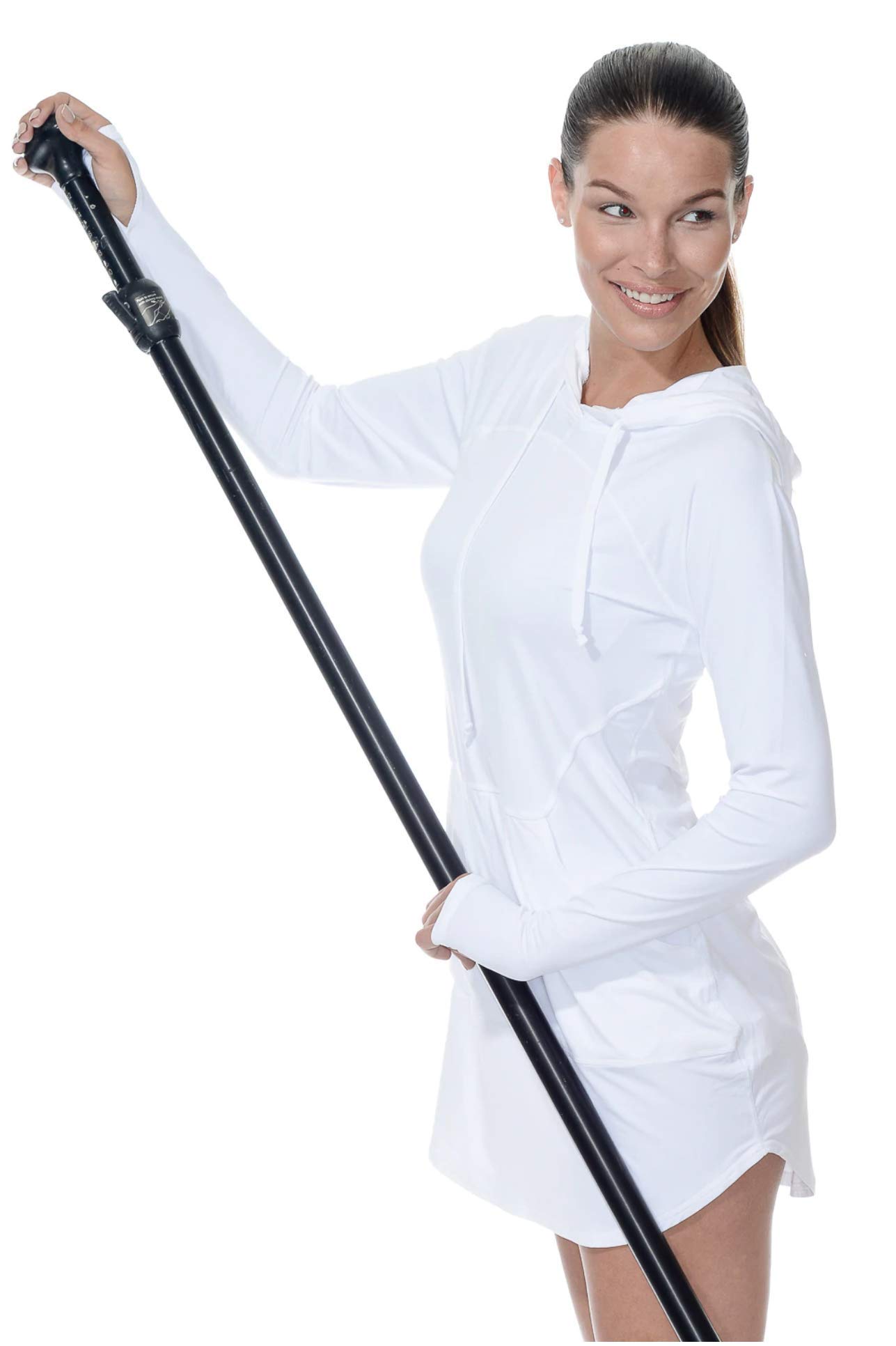 BloqUV Women's UPF 50+ Sun Protection Hoodie Dress - Lightweight Athletic Cover-Up for Running, Hiking & Beach Wear