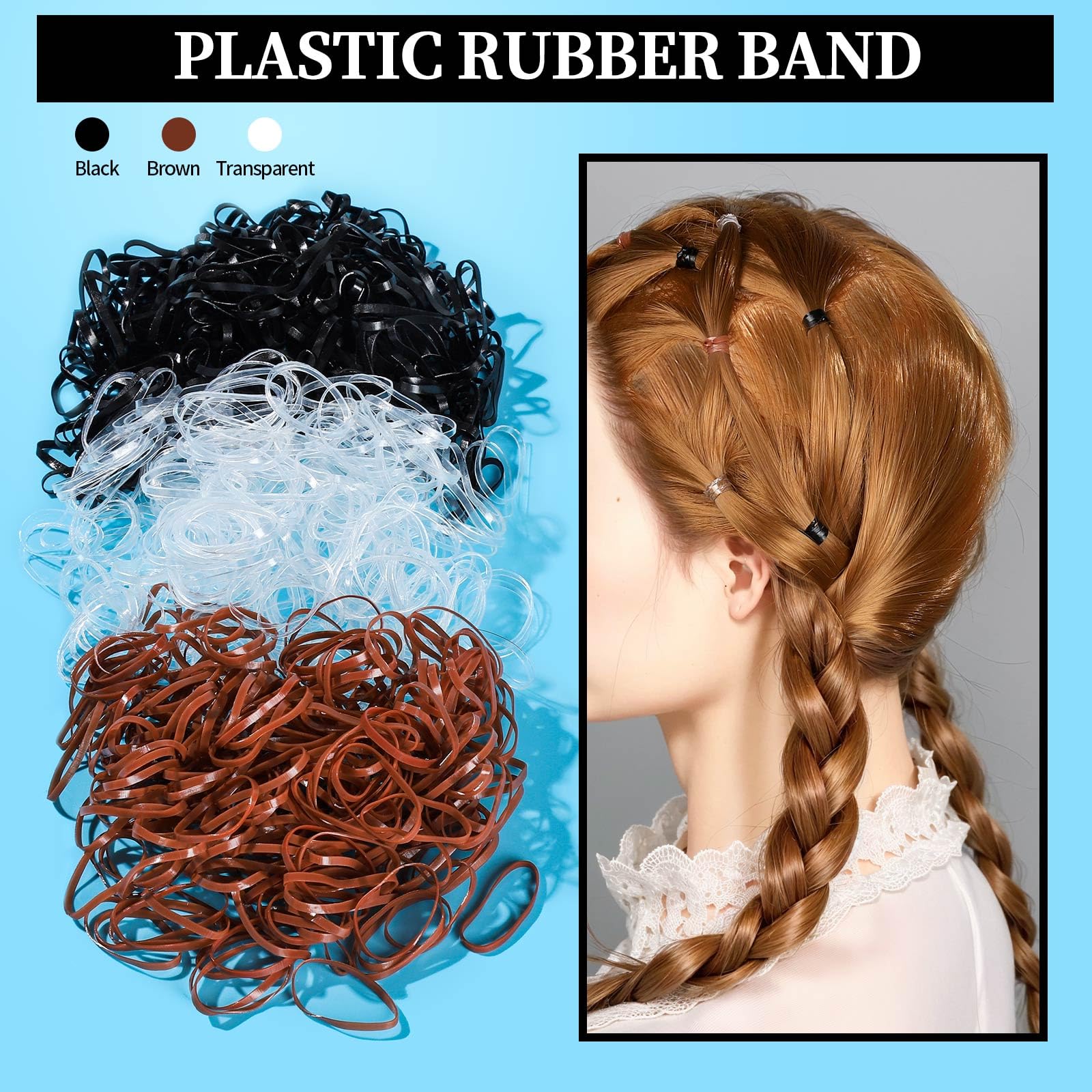 FANDAMEI Hair Accessories Kit for Women - 50 Pcs Elastic Hair Ties, Cotton Headbands, Rubber Bands, Bobby Pins & Rat Tail Comb - Perfect for School, Work, Gym and Everyday Styling