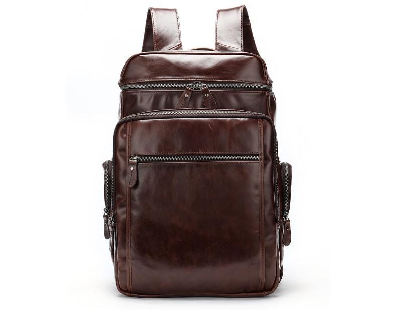 Premium Men's Brown Leather Backpack - Stylish & Durable Travel Laptop Bag for Work, Business & College - Perfect for Commuting & Everyday Use