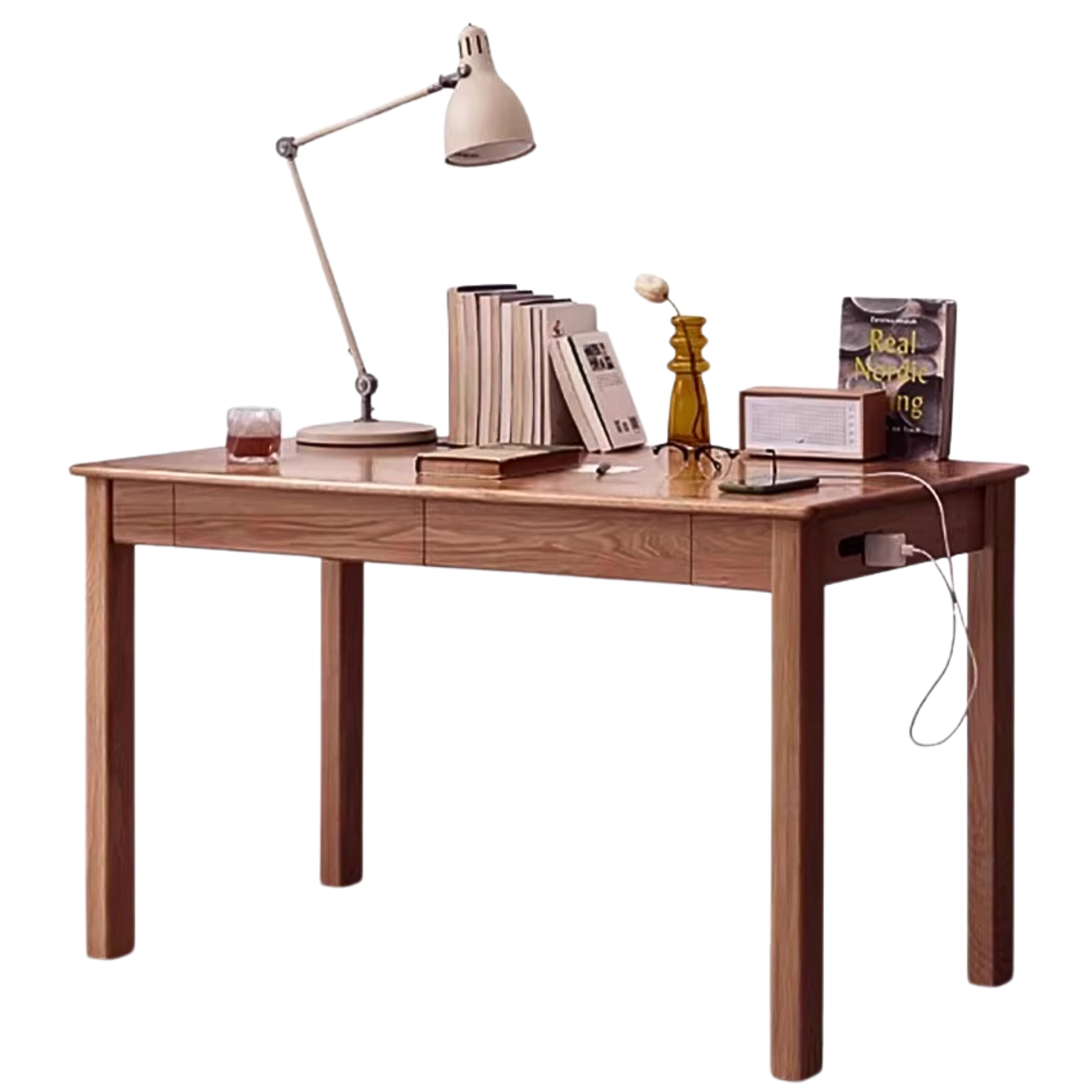 Premium Solid Wood Office Desk - Black Walnut, Oak & Ash Options | Modern Home Office & Executive Workspace Furniture