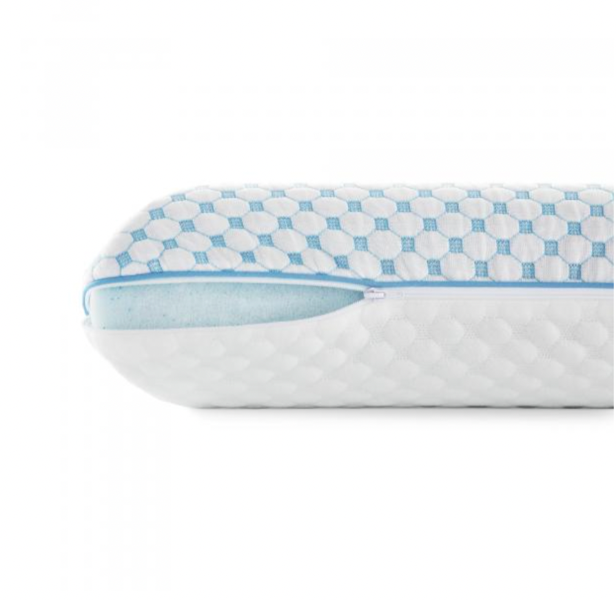 Malouf HyperChill™ Cooling Gel Memory Foam Pillow with Reversible Cover - Pressure Relief for Neck & Shoulder Pain - Perfect for Hot Sleepers & Side Sleepers