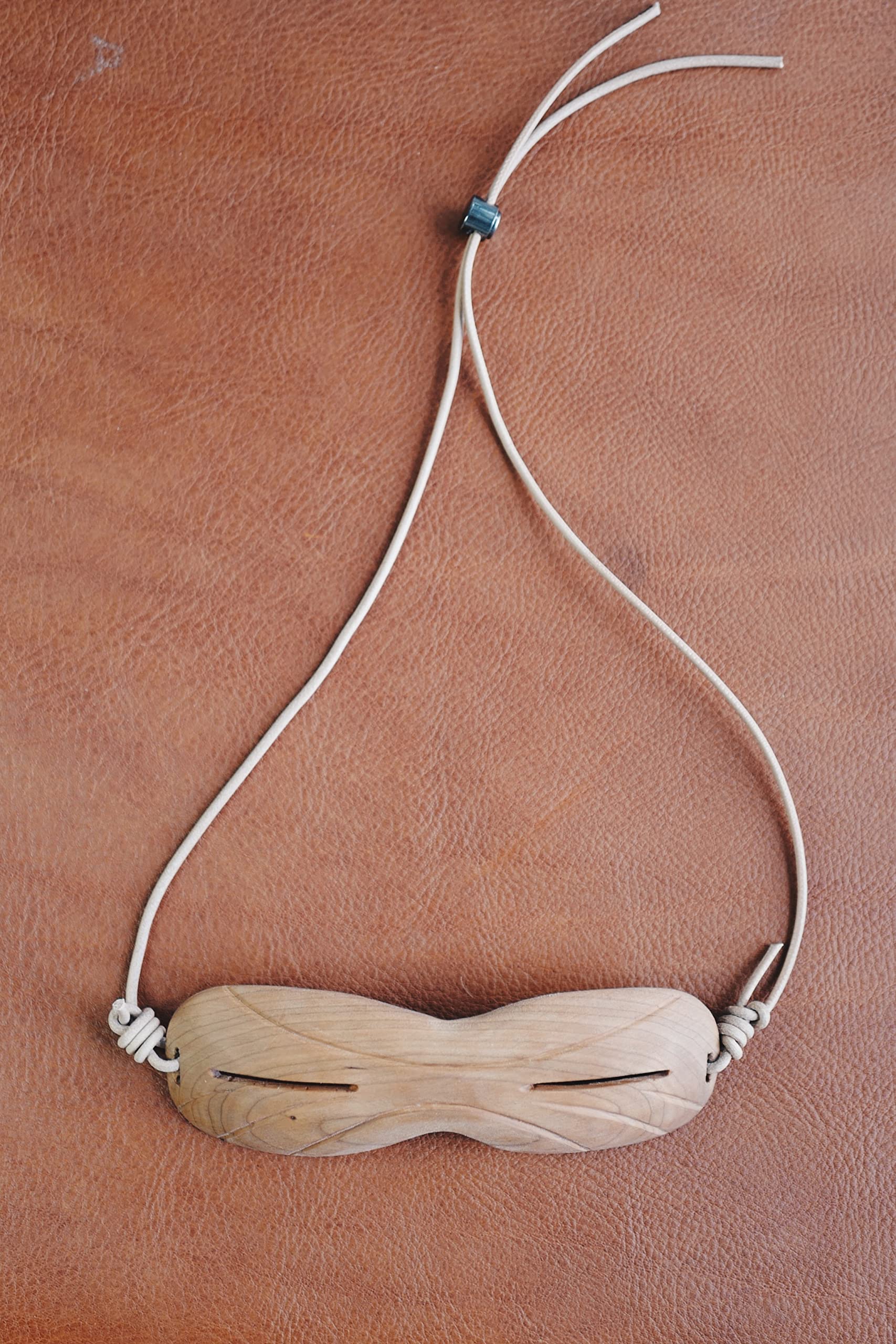 Handmade Inuit Wooden Snow Goggles - Traditional Anti-Glare Eyewear for Winter Sports & Arctic Adventures