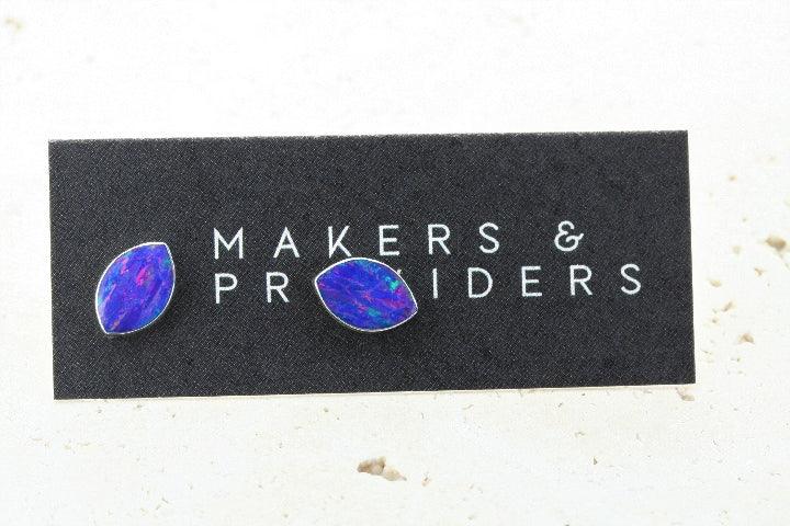 Opal Stud Earrings - Natural Seed Grape Design for Women | Perfect for Weddings, Parties & Everyday Wear