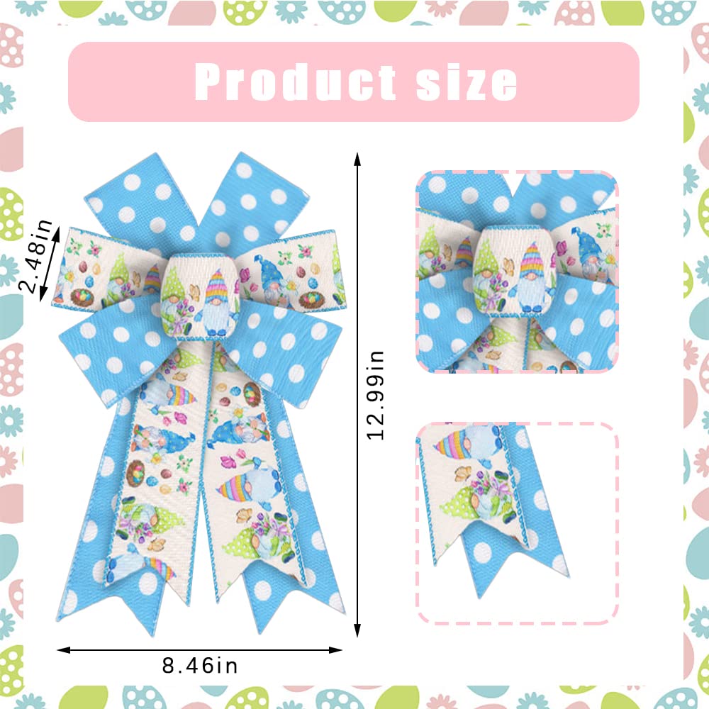 Easter Wreath Bows 2PCS - Blue Spring Decor for Door & Tree