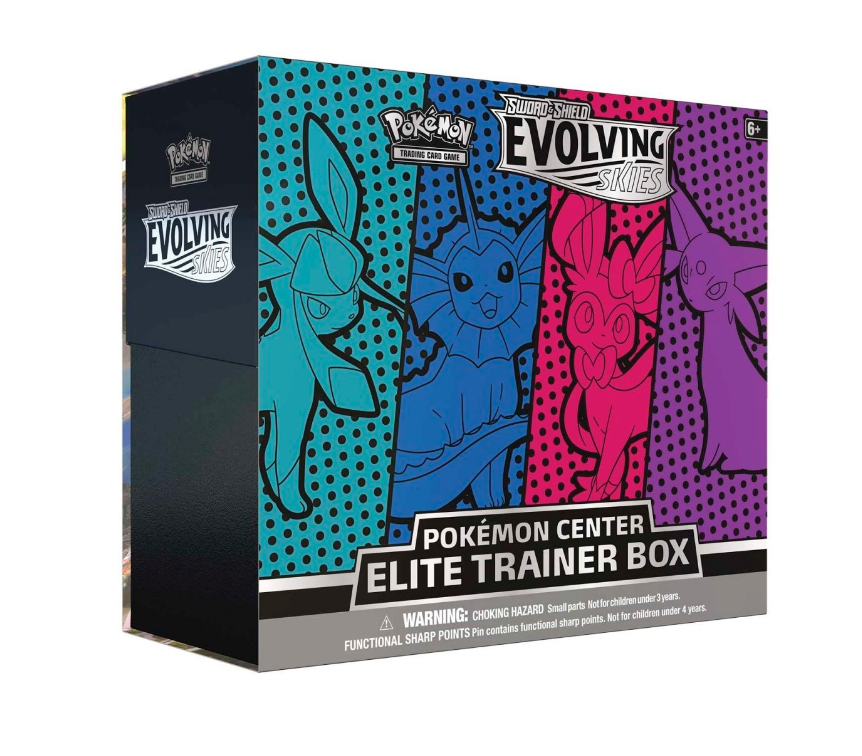 Pokémon TCG: Sword & Shield Evolving Skies Elite Trainer Box - Vaporeon, Espeon, Glaceon & Sylveon | Collectible Trading Card Game | Perfect for Pokémon Fans, Card Collectors & Competitive Players