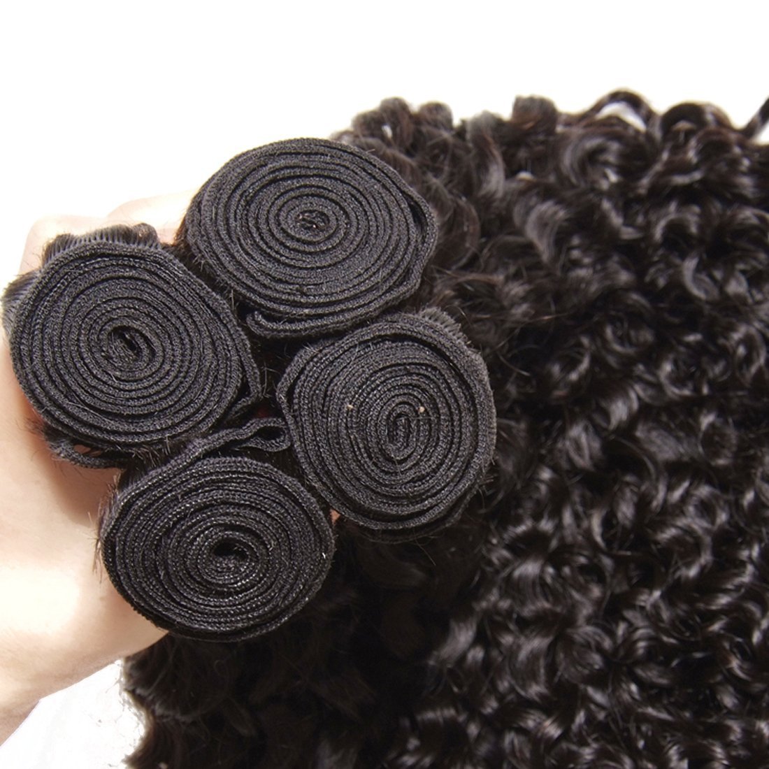 Klaiyi 6A Grade Brazilian Curly Virgin Human Hair Extensions - 3 Bundles (18/20/22 Inch) 95-100g Each - Natural Black Color for Weaving & Styling - Perfect for Daily Wear, Parties & Special Occasions