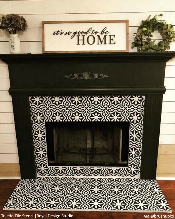 Toledo Tile Stencil Kit - Reusable DIY Ceramic & Mosaic Tile Painting Template for Home Decor, Bathroom, and Kitchen Backsplash Projects