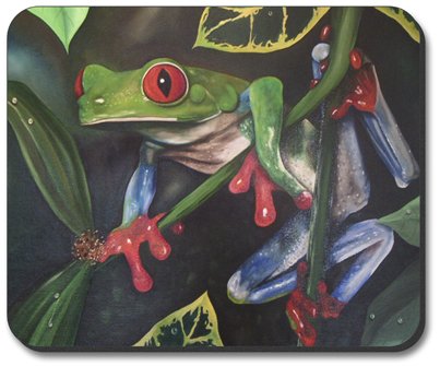 Premium Art Plates Red-Eyed Tree Frog Mouse Pad | Non-Slip Gaming & Office Desk Mat | Ergonomic Design for Computers & Laptops | Perfect Gift for Nature Lovers & Gamers