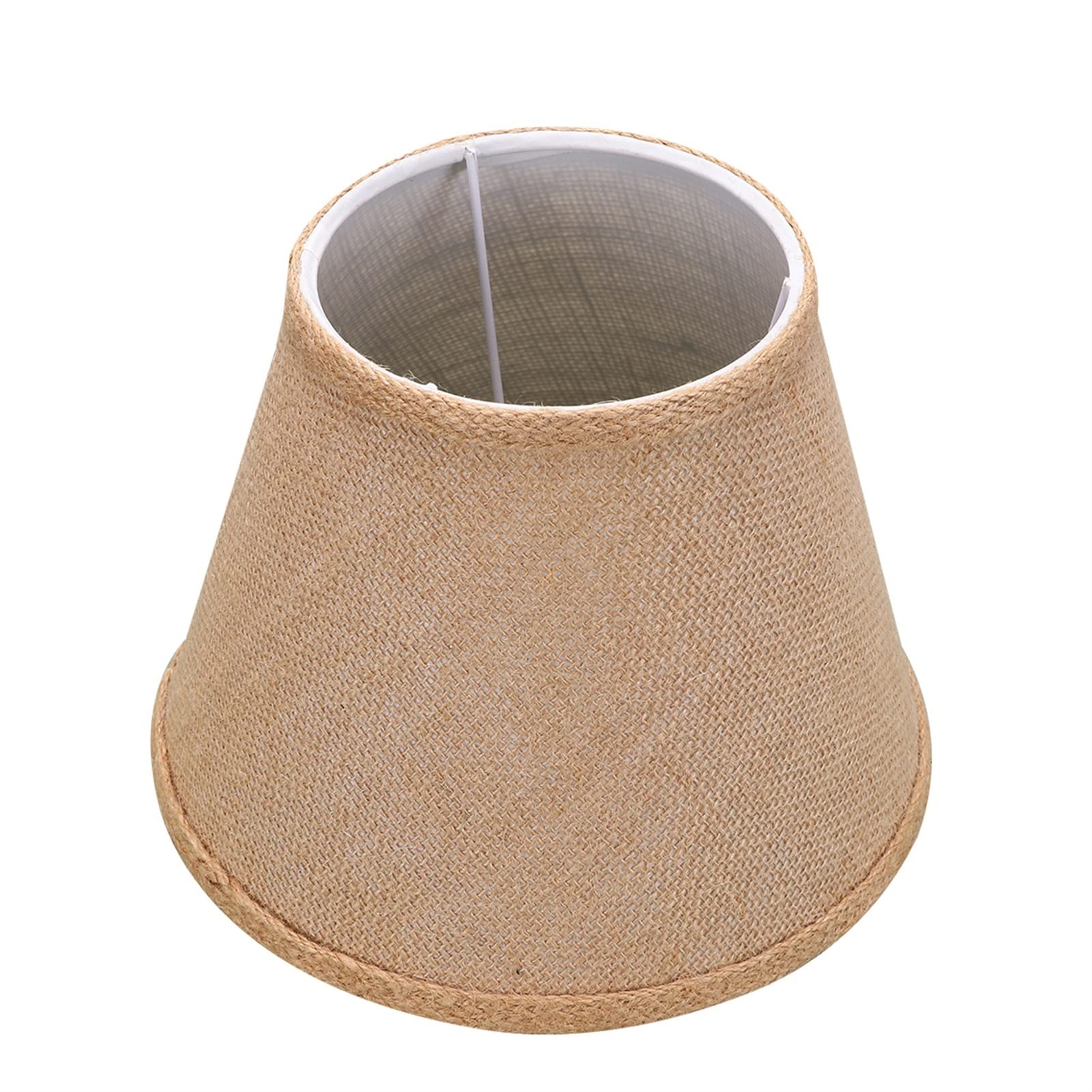 E27 Burlap Cloth Lamp Shade - Rustic Fabric Table Light Cover for Living Room & Bedroom - Khaki Lampshade for Cozy Home Decor & Farmhouse Style Lighting