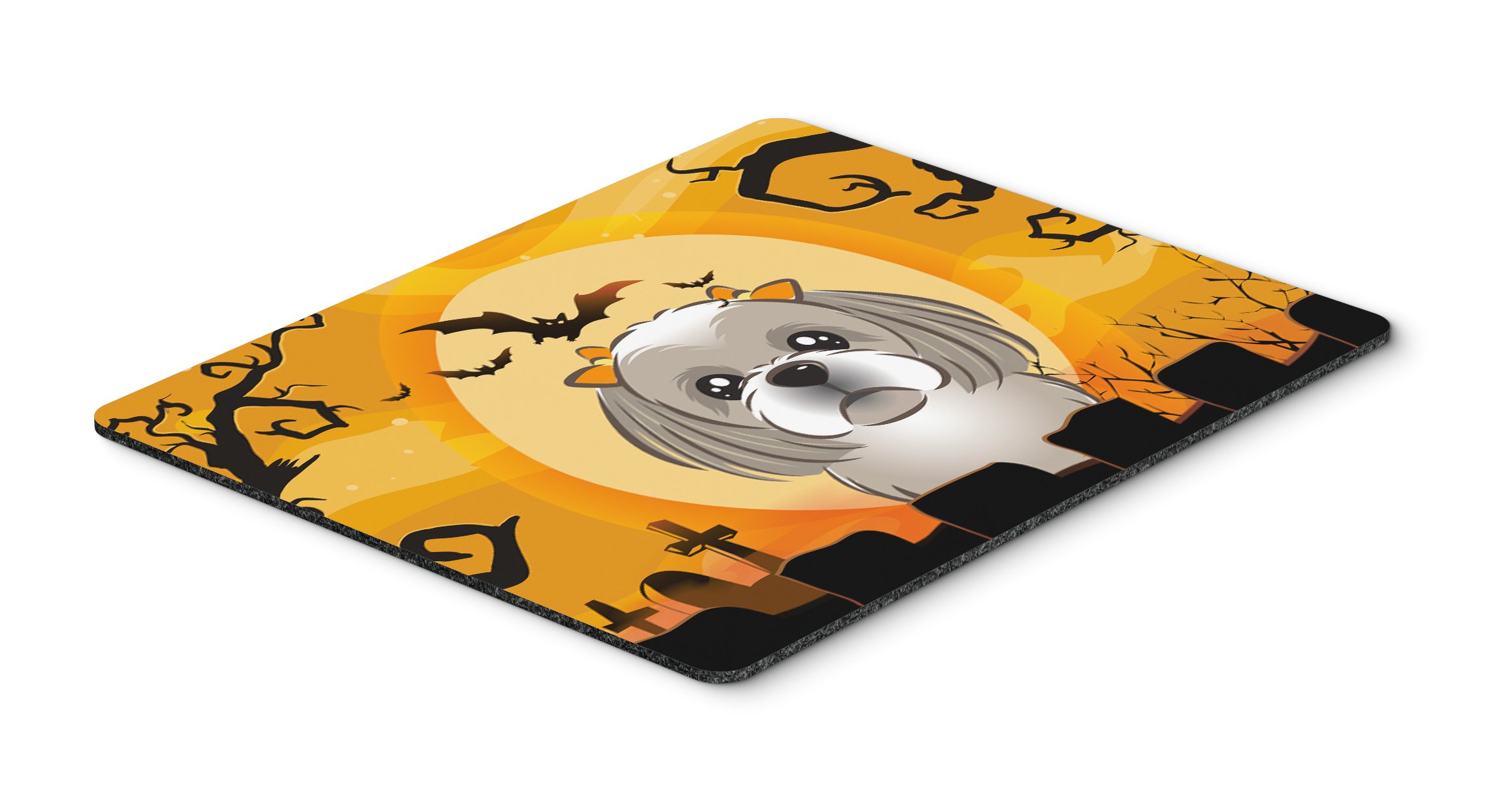 Halloween Gray Silver Shih Tzu Mouse Pad - Large Washable Non-Slip Desk Mat for Home Office, Gaming & Computer Work | Perfect Gift for Pet Lovers & Halloween Decor