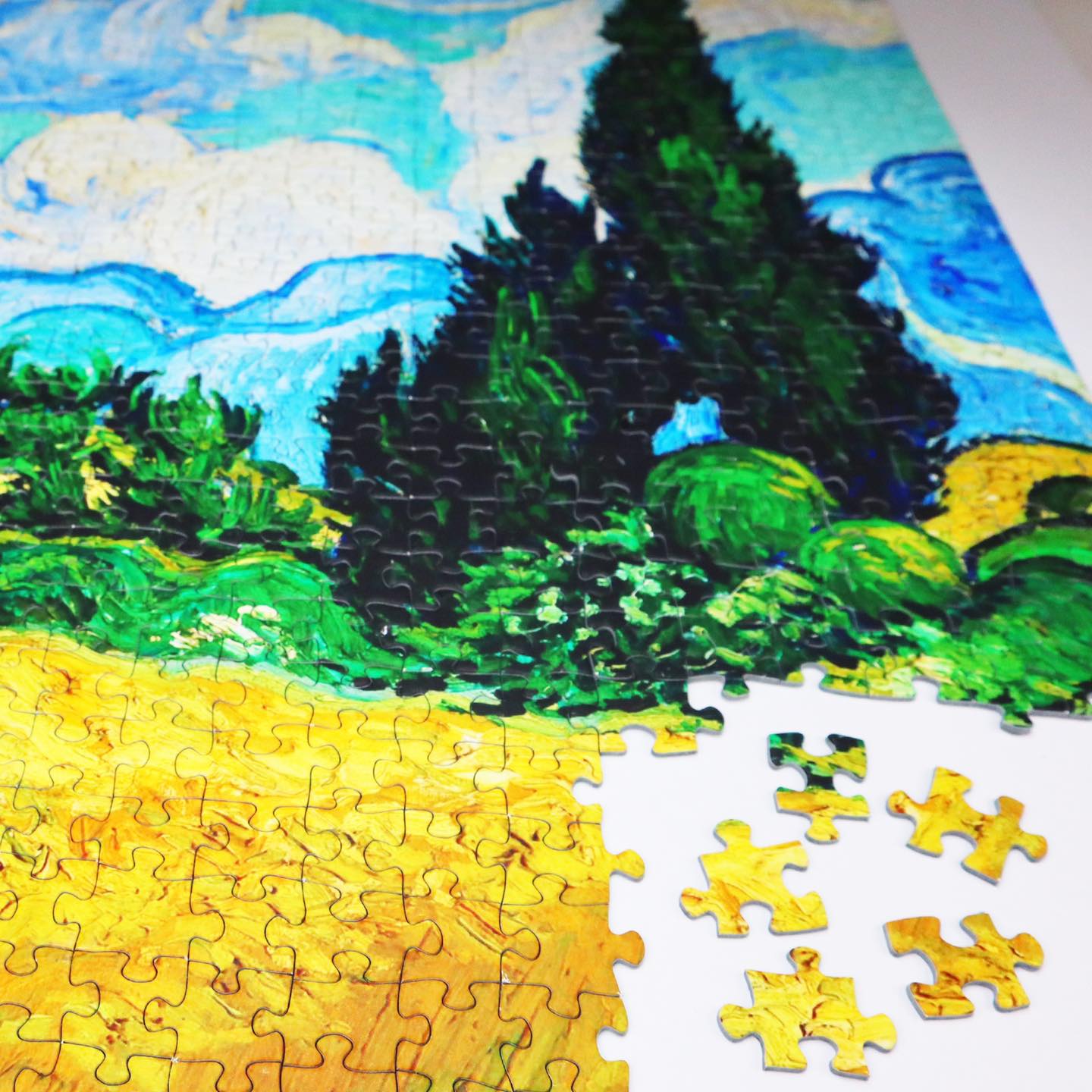 1000-Piece Van Gogh Wheat Field with Cypresses Jigsaw Puzzle | Premium Art Puzzle for Adults & Teens | Perfect for Home Decor, Relaxation & Family Game Night