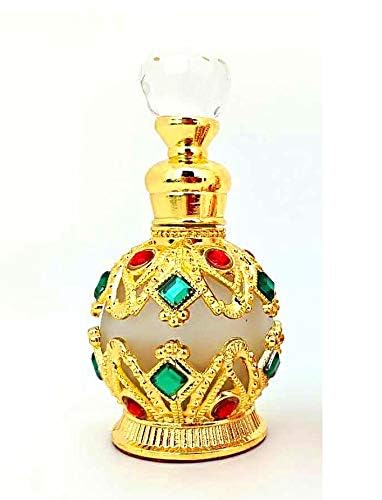 Shenzhao 15ml Refillable Empty Perfume Bottle - Round Diamond Design for Perfume & Essential Oils (Gold) | Travel, Gift & Home Fragrance Accessory