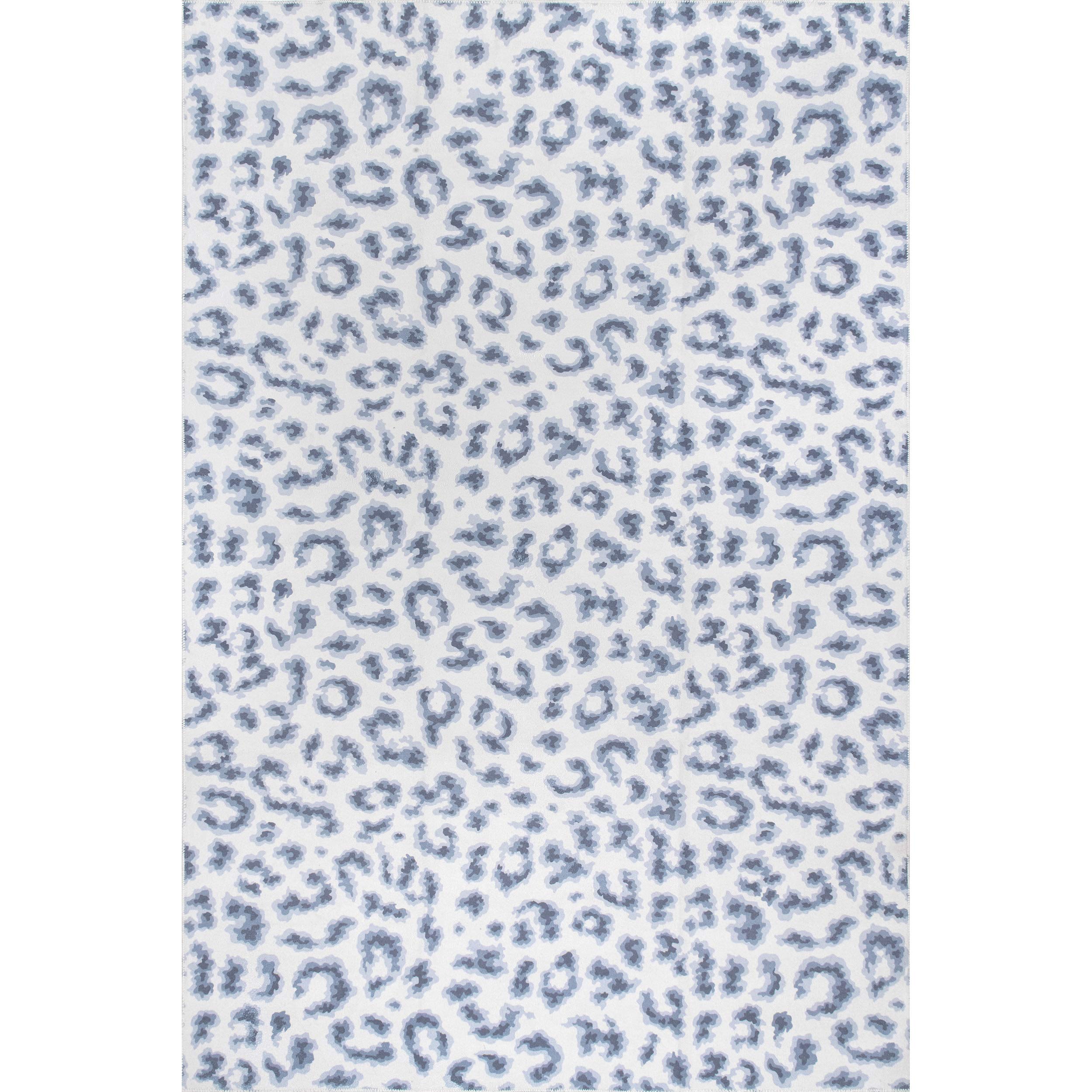 nuLOOM Mason Machine Washable Contemporary Leopard Print Ultra Thin Area Rug, 7' x 9', Grey - Perfect for Living Room, Bedroom, or Office Decor