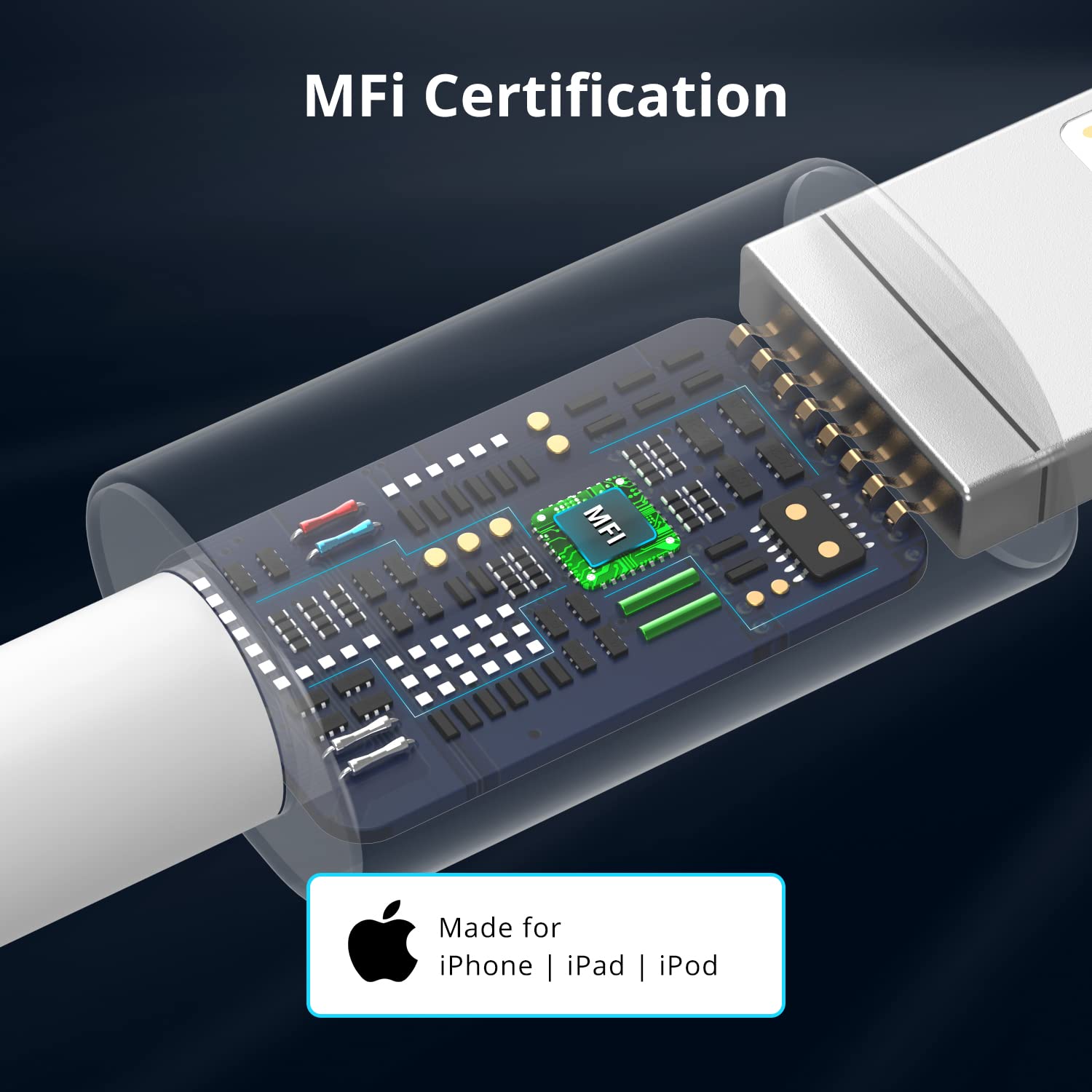 3M Apple MFi Certified USB C to Lightning Cable - Fast Charging Cord for iPhone 14/13/12/11/X/8 & iPad - Durable USB-C Charger for Home, Office & Travel Use