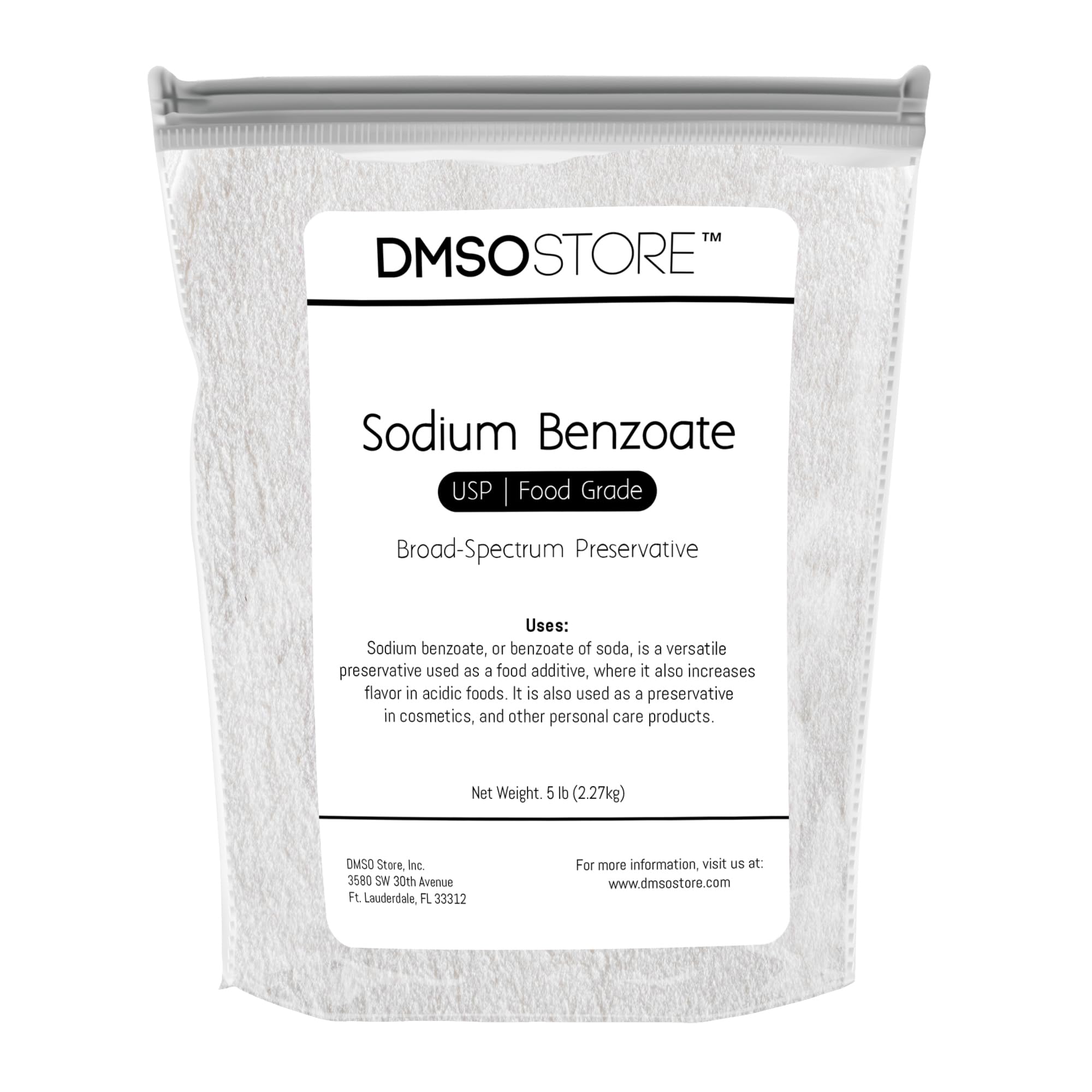 Food Grade Sodium Benzoate Powder - Preservative for Baking, Cosmetics & DIY | 5lb