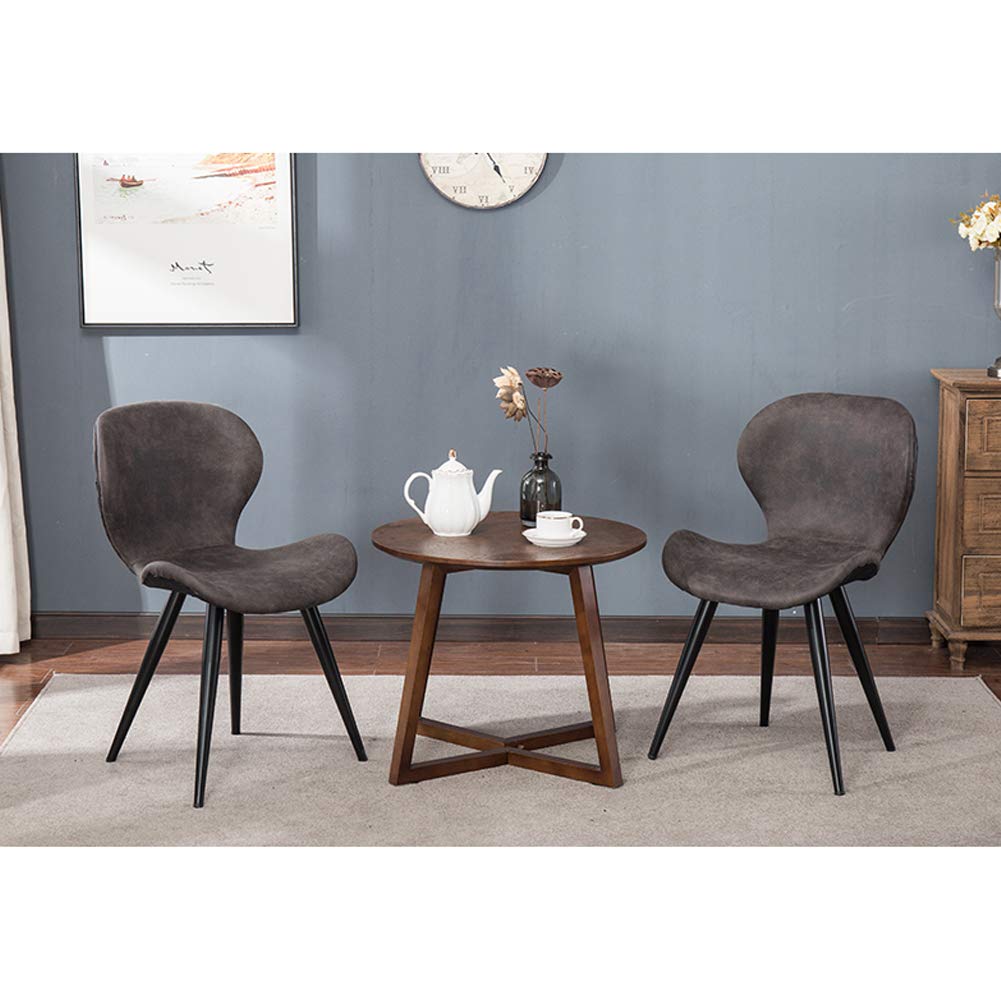 Mid Century Modern Dining Chairs - Comfortable Kitchen Chairs with Suede Upholstery & Steel Legs - Stylish Side Chairs for Restaurant, Cafe, Pub, Living Room & Bedroom - Perfect for Dining, Entertaining & Relaxing