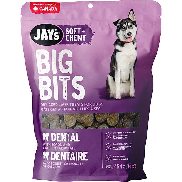 Jay's Soft & Chewy Big Bits Dental Dog Treats for Large Breeds - Natural Tartar Control & Fresh Breath - Perfect for Training Rewards and Oral Care
