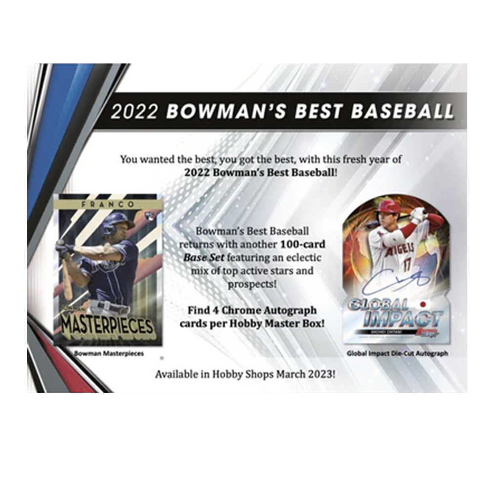 2022 Bowman's Best Baseball Hobby Box - Premium MLB Trading Cards Collection for Collectors & Investors - Perfect for Sports Memorabilia Displays & Fantasy Baseball Enthusiasts