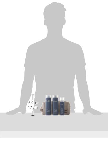 OM4 Hair Care Trio & Travel Bag for Men - Invigorating Shampoo, Conditioner & Hair Elixir Kit for Healthy Hair & Scalp | Perfect for Travel, Gym & Daily Hair Care Routine