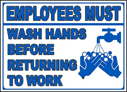 Safety & Warning Vinyl Stickers Bundle - Warehouse Signs, Employees Must Wash Hands Stickers (2-3 Pack, 3.5