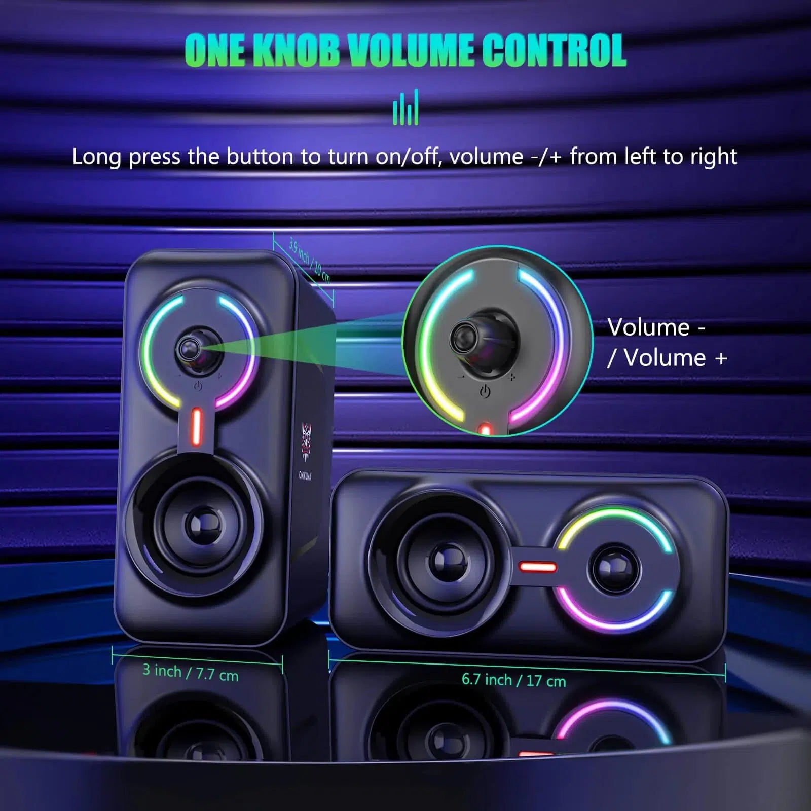 ONIKUMA L6 Wireless Bluetooth 5.0 Gaming Speaker with AUX Input - High-Quality Sound for PC, PS5, Xbox Gaming & Home Entertainment