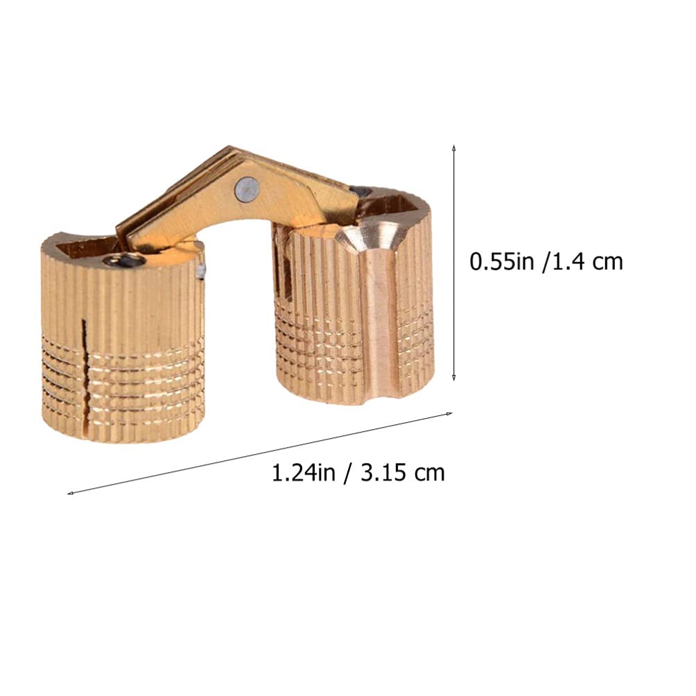 2PCS Solid Copper Concealed Hinges - Spring Loaded Hidden Door Hinges for Cabinet, Furniture & DIY Projects - Automatic Self-Closing Flap Hinges (Copper Finish) - Perfect for Kitchen Cabinets, Wardrobes & Storage Boxes
