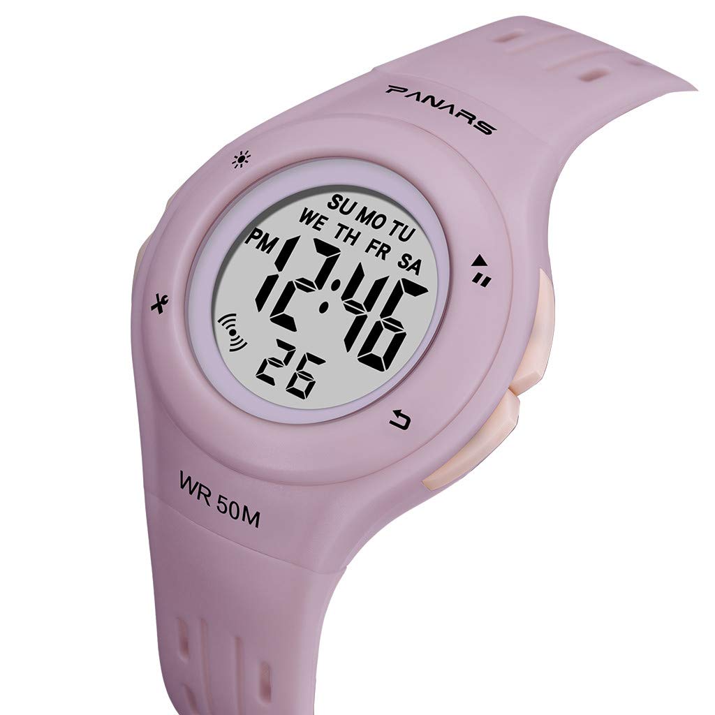 TMJSPOYOU Digital Sports Watch for Men & Women - Waterproof, Luminous, Multi-Function with Colorful LED Display - Perfect for Running, Swimming, Gym Workouts & Outdoor Activities (Yellow/Purple, One Size)