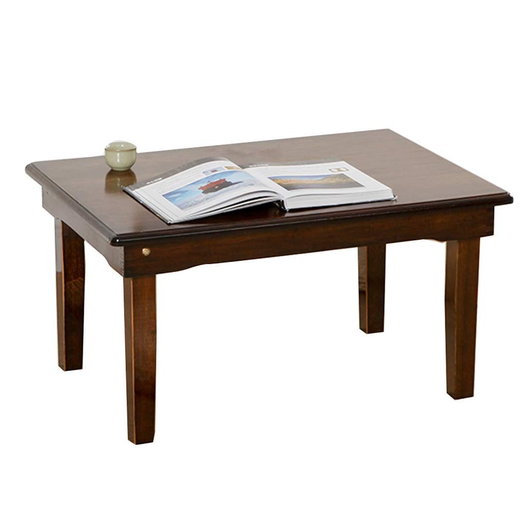 Foldable Bamboo End Table - Low Coffee Table for Living Room, Bedroom, Balcony & Study | Multi-Purpose Tatami Side Table for Home Decor, Reading & Dining (Natural Wood Finish)