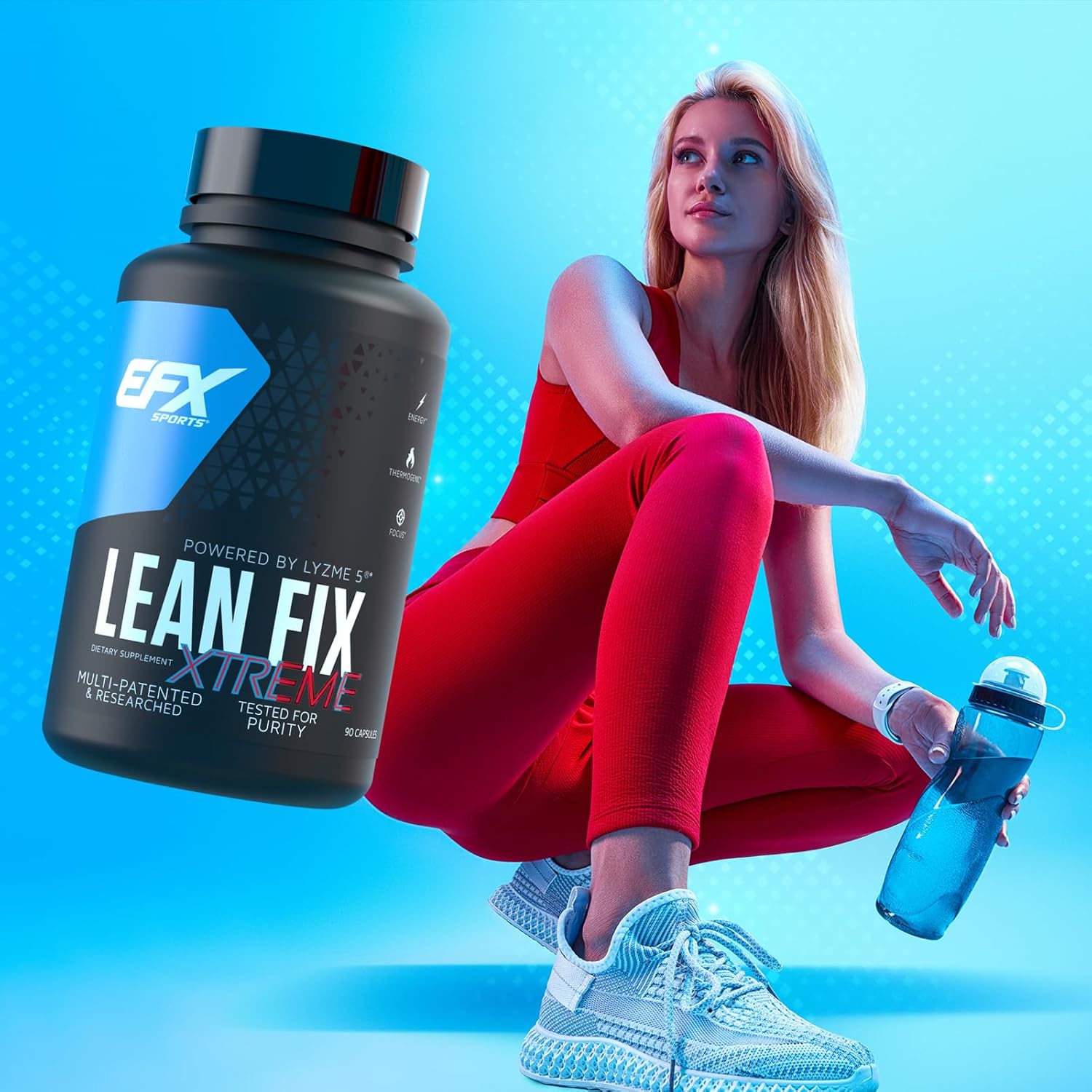 EFX Sports Lean Fix Xtreme Fat Burner & Metabolism Booster - 90 Capsules for Weight Loss, Energy & Appetite Control - Perfect for Gym, Workout & Fitness Routines