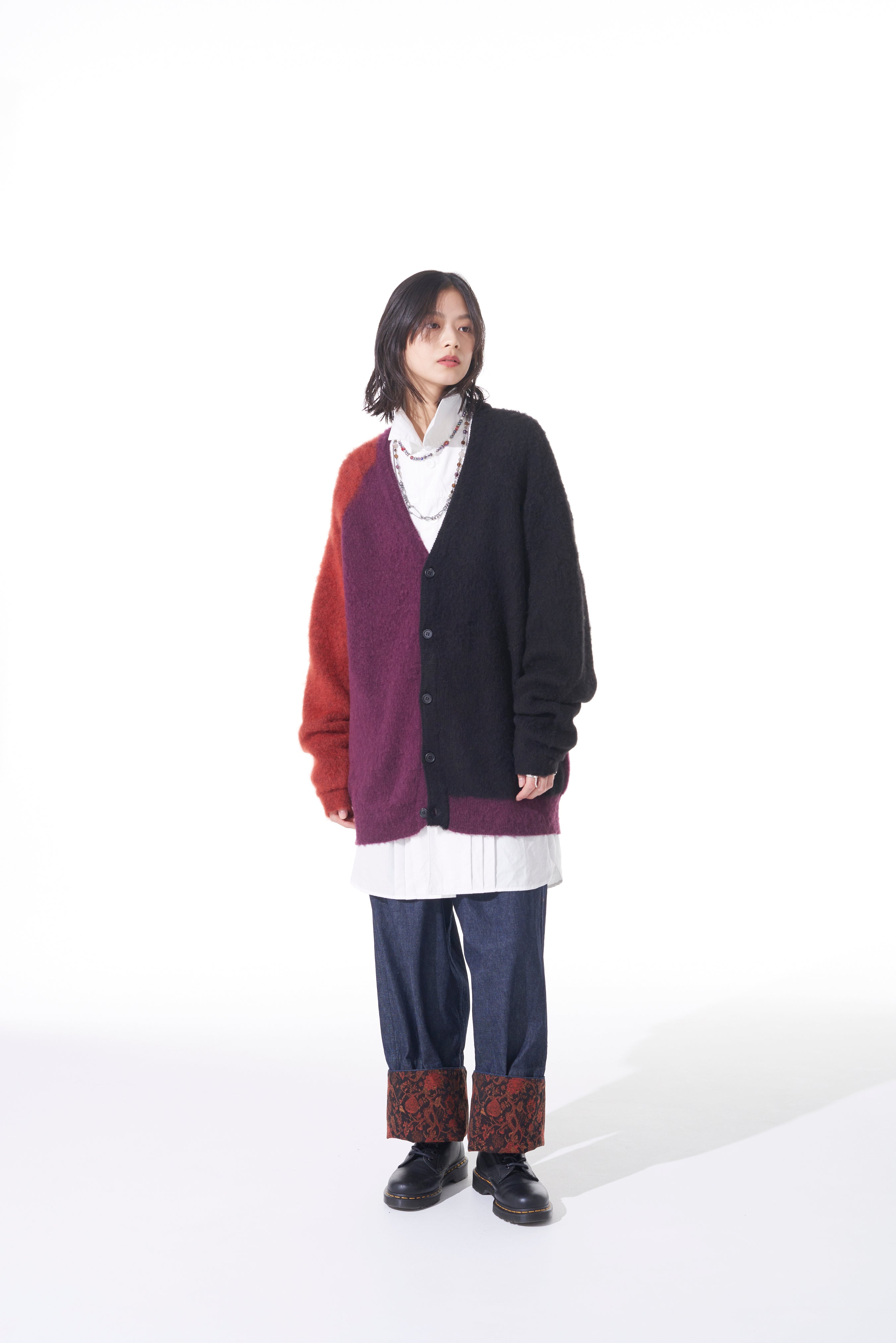 Stylish Color Paneling Mohair Cardigan for Women - Soft & Warm Knit Sweater for Fall & Winter - Perfect for Office, Date Night & Casual Outfits
