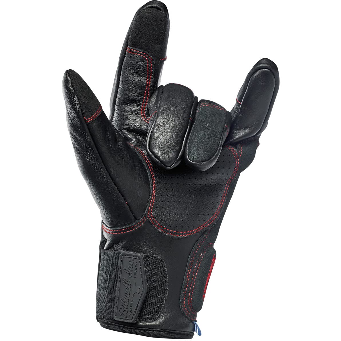 Biltwell Belden CE Certified Motorcycle Gloves - Abrasion Resistant & Shock Isolation Riding Gloves with Open Cuff Design (Redline) - Perfect for Street Biking, Cruiser & Adventure Motorcycles