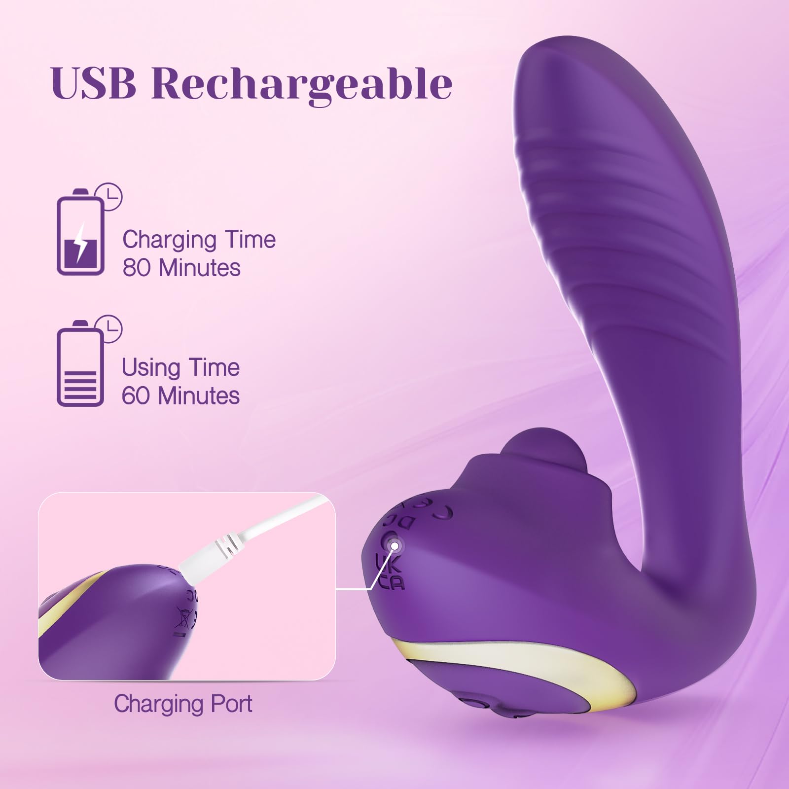 Tracy's Dog Rabbit Vibrator for Women - Dual Clitoral & G-Spot Stimulation with Remote Control, 10 Vibration & 10 Tapping Modes, Body-Safe Silicone, Waterproof & Rechargeable Adult Toy - Perfect for Couples Play & Solo Pleasure (Purple)