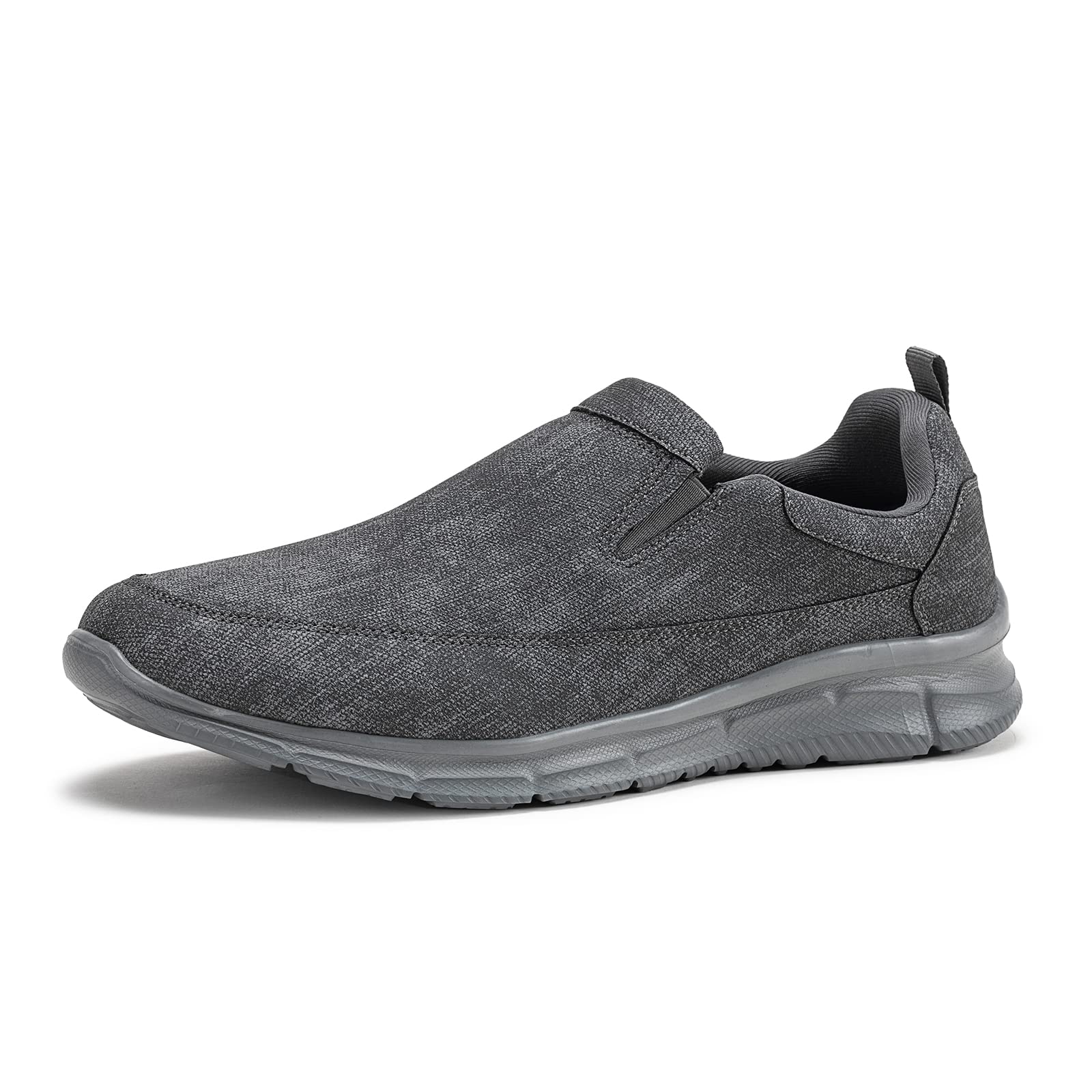 **Men's Slip-On Loafers - Comfortable & Slip-Resistant Walking Shoes - Breathable Lightweight Work Shoes for Men - Black Casual Sneakers - Perfect for Office, Travel & Daily Wear**