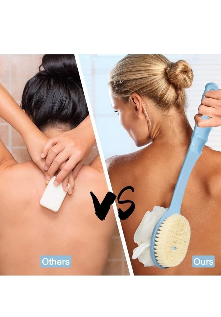 Long Handle Loofah Body Scrubber - Exfoliating Shower Sponge for Deep Cleansing & Skin Renewal - Perfect for Bath, Spa & Daily Exfoliation