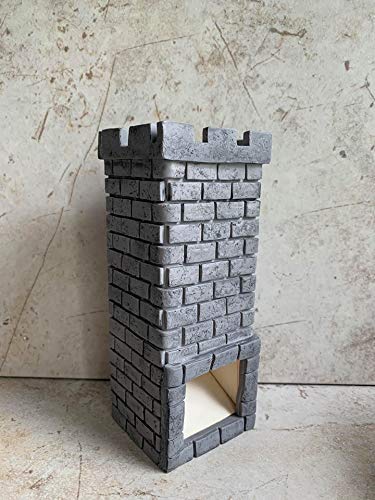 Premium Polymer Clay Dice Tower with Base Tray - Durable Tabletop Gaming Accessory for D&D, MTG, and Board Game Nights