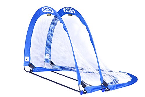 PUGG 4ft Portable Pop Up Soccer Goal - Original Training Futsal Football Net with Carry Bag (Set of 2) - Perfect for Backyard Practice, Youth Games & Pickup Matches