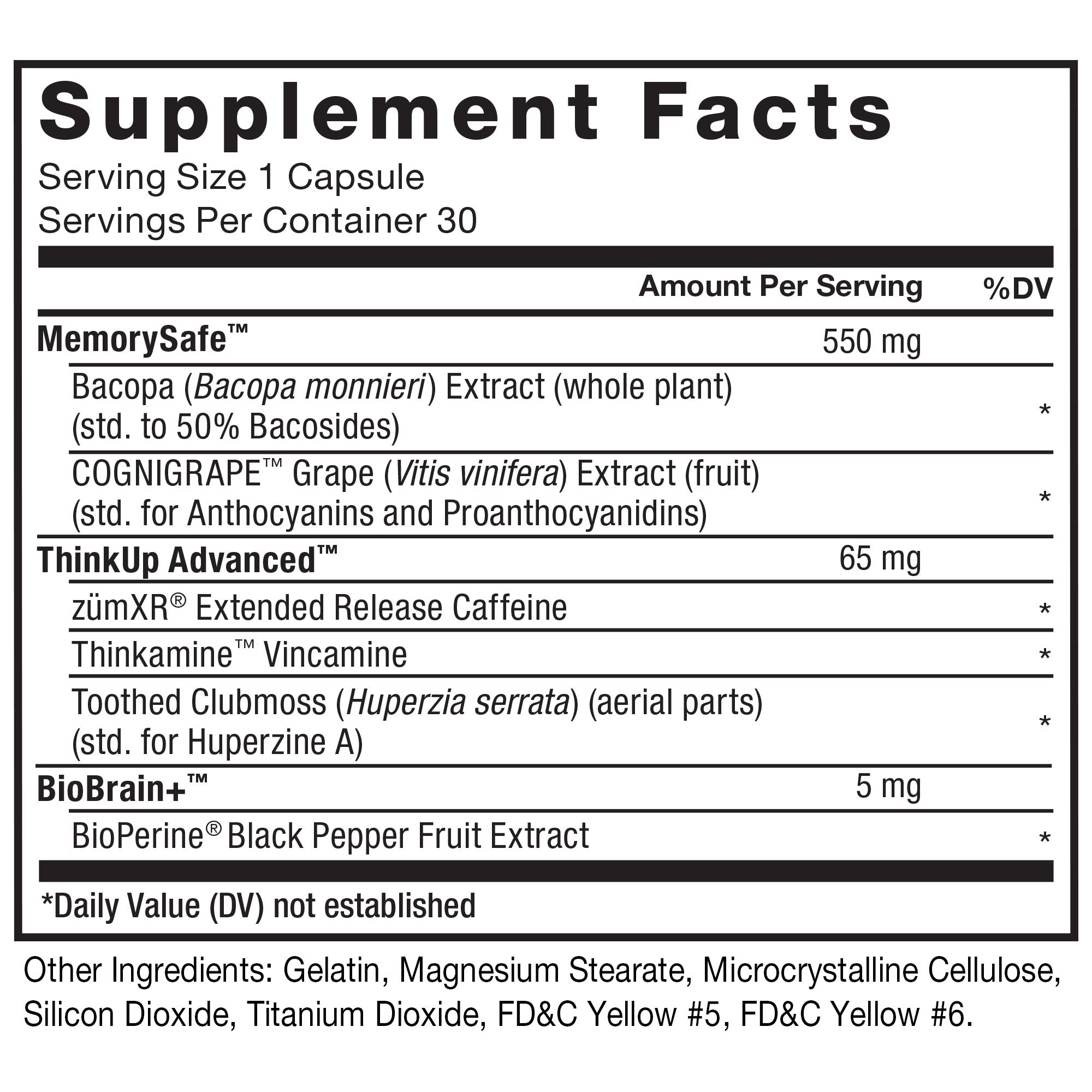 FORCE FACTOR Forebrain Nootropic Brain Supplement with Caffeine, Bacopa & Huperzine A - 90 Capsules (3-Pack) | Enhance Focus, Memory & Mental Clarity | Ideal for Students, Professionals & Gamers