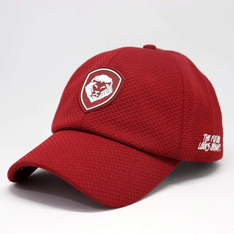 VT Shield Future Looks Bright Burgundy Performance Hat with Velcro Closure - Perfect for Running, Golf, and Outdoor Sports