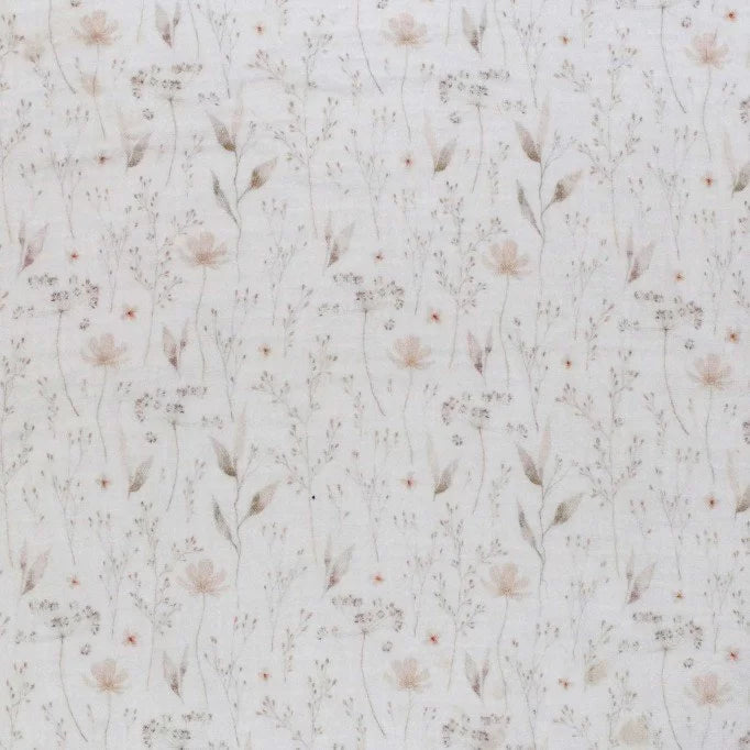 Nature Floral Print Double Gauze Fabric - Soft & Breathable Material for DIY Clothing, Baby Swaddles & Home Decor