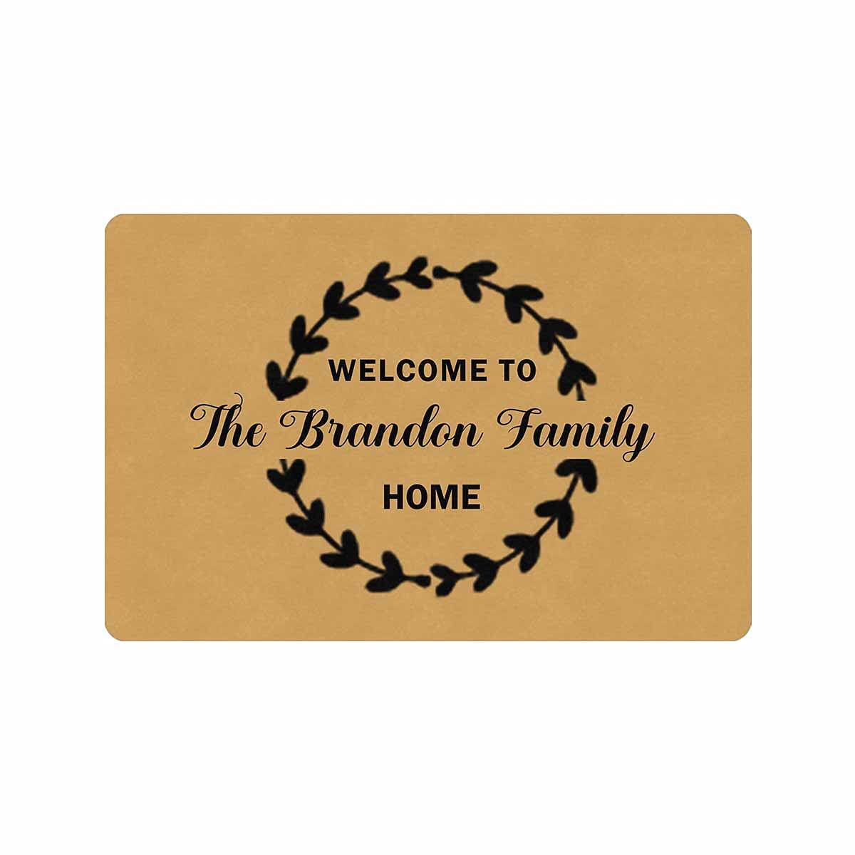Custom Name Doormat 24x16 Inches - Personalized Rubber Welcome Mat for Indoor & Outdoor Use - Non-Slip Entrance Rug with 'Welcome to Our Family' Design - Perfect for Front Door, Porch, and Home Decor