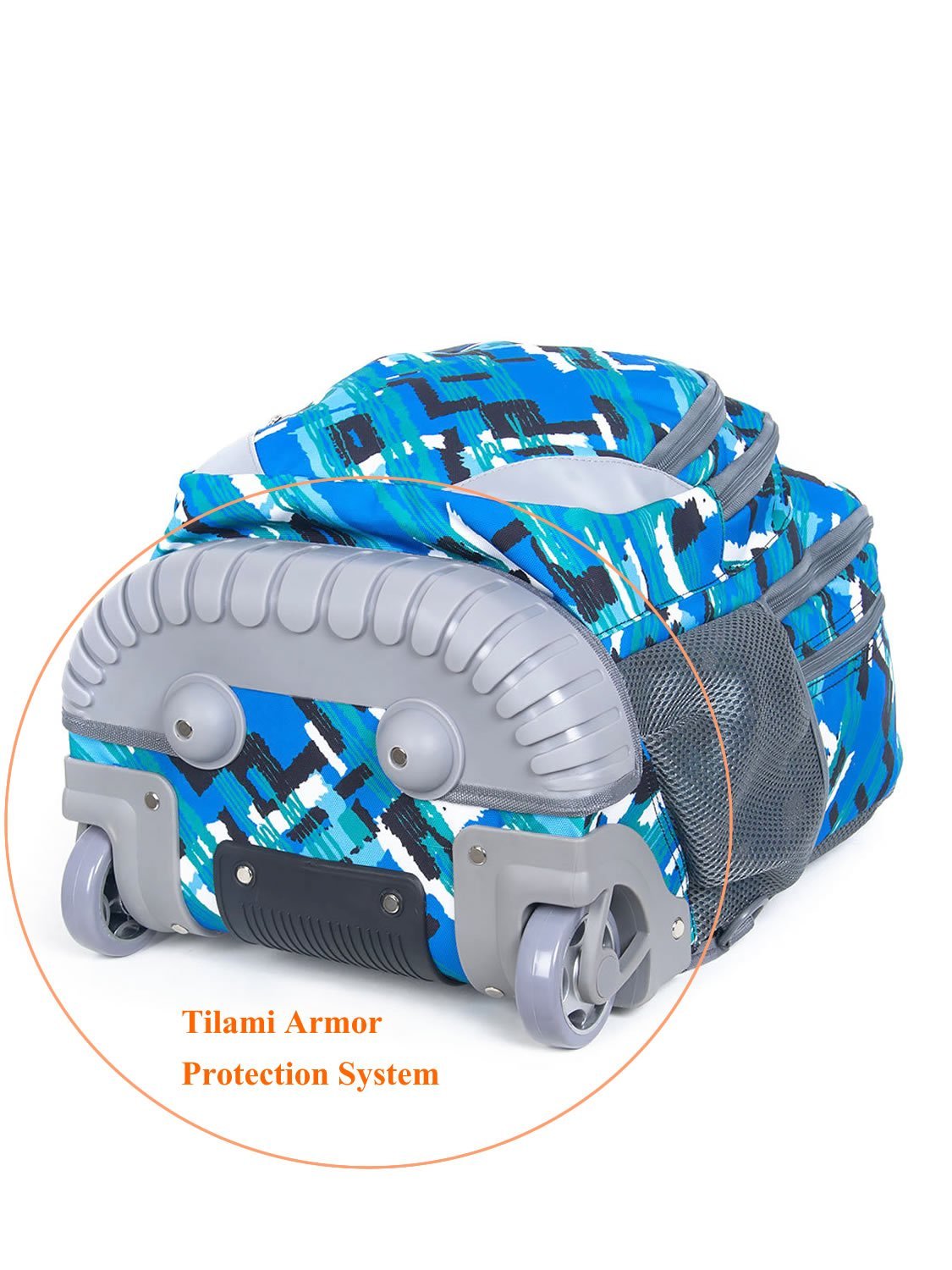 Tilami 18 Inch Rolling Backpack for Kids - Durable School Backpack with Wheels for Boys & Girls, Laptop Compatible, Ocean Blue - Perfect for School, Travel & Daily Use